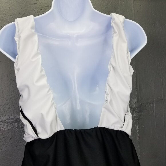 Hackwith Design House Bathing Suit Plus +1 US 14 One Piece Black White Swimsuit - Picture 4 of 11